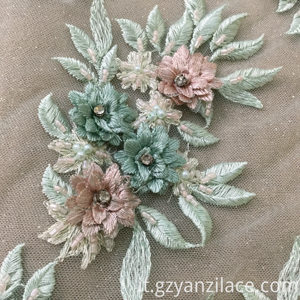 Light Green Flower 3d Fabric